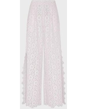 Vilebrequin Trousers Flowers Lace - White