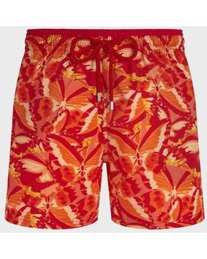 Vilebrequin Stretch Swim Shorts Dama Pintada - Red