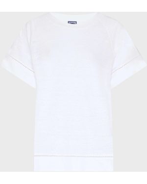 Vilebrequin Linen T-Shirt Solid - White