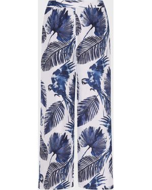Vilebrequin Wide-Leg Silk Pants Papagaio - Blue