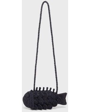 Vilebrequin Raffia Small Fish Bag - White