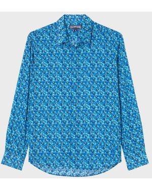 Vilebrequin Chemise En Voile De Coton Homme Toucana - Bleu