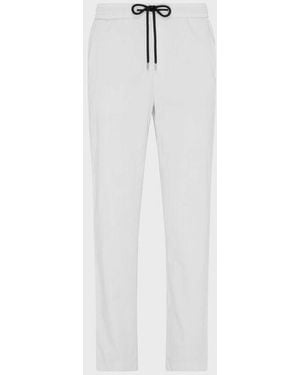 Vilebrequin Satin Cotton Elastic Waist Trousers Solid - White