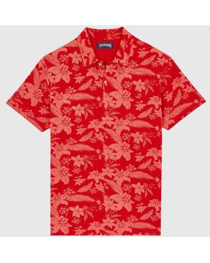 Vilebrequin Cotton Polo Printed Lightening Flower - Red