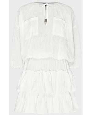 Vilebrequin Viscose Dress Seashells - White