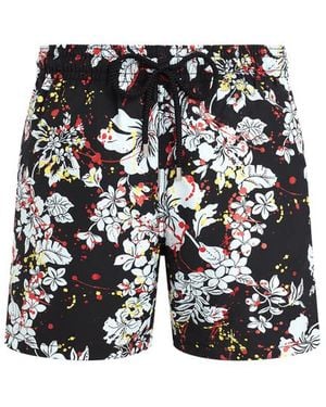 Vilebrequin Pantaloncini Mare Uomo Flower Splash - Nero