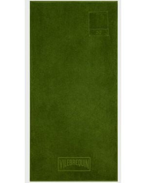 Vilebrequin Organic Cotton Beach Towel With Flap Pocket - Green