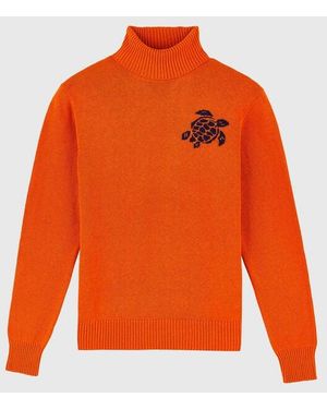 Vilebrequin Cotton Cashmere Turtleneck Turtle - Orange