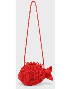 Vilebrequin Raffia Big Fish Bag - Red