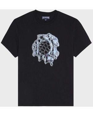 Vilebrequin Oversize Cotton T-Shirt Bubble Turtle 3D - Black