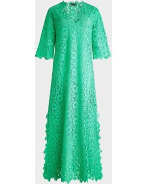 Vilebrequin Guipure Kaftan Flowers Lace - Kaftan - Kamari - Green - Size S/m