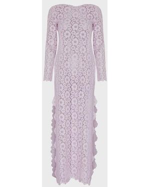 Vilebrequin Long Dress Flowers Lace - Dress - Renata - Pink - Size M - Purple
