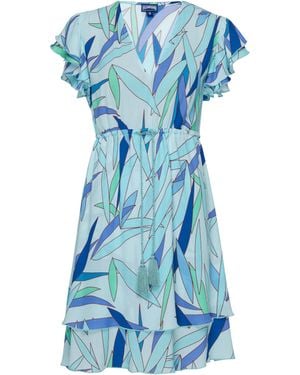 Vilebrequin Short Viscose Dress Madrague - Blue