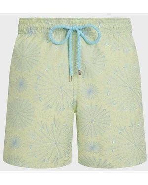Vilebrequin Embroidered Swim Shorts Mosaic Urchin - Green