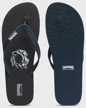 Vilebrequin Flip Flops Bubbles Turtles 3D - Blue