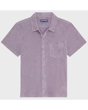 Vilebrequin Terry Bowling Shirt Solid - Purple