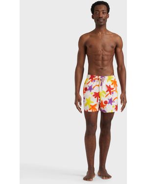 Vilebrequin Stretch Short Swim Shorts Spray Paint - Vbq X Palm Angels - Red