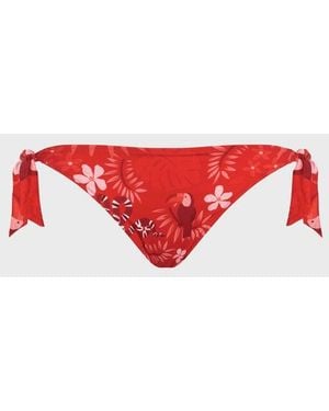 Vilebrequin Side Tie Bikini Bottom Papel De Embrulho - Red