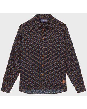 Vilebrequin Cotton Voile Shirt Micro Ronde Des Tortues - Shirt - Caracal - Orange - Size S - Blue
