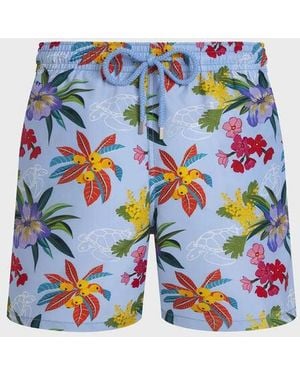 Vilebrequin Swim Shorts Garden Turtles - Blue
