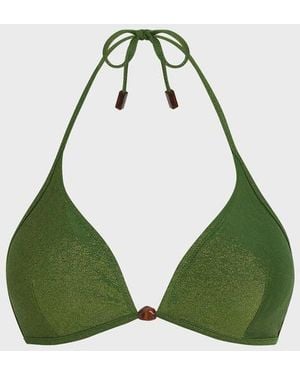Vilebrequin Triangle Bikini Top Iridescent Jersey - Green