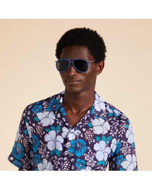 Vilebrequin Wood Aviator Sunglasses Solid - Vbq X Shelter - Blue