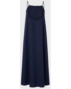 Vilebrequin Crochet Medallion Poplin Midi Dress - Dress - Lizie - Blue - Size Xs