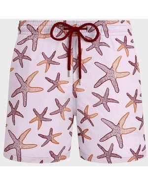 Vilebrequin Swim Shorts Embroidered Starlettes - Pink