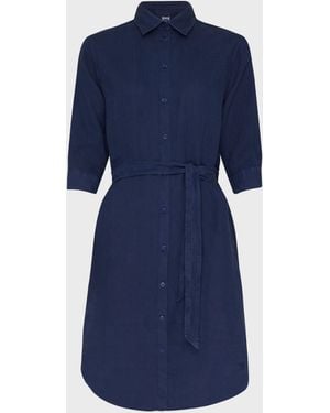 Vilebrequin Linen Shirt Dress Solid - Dress - Ludovie - Blue - Size M