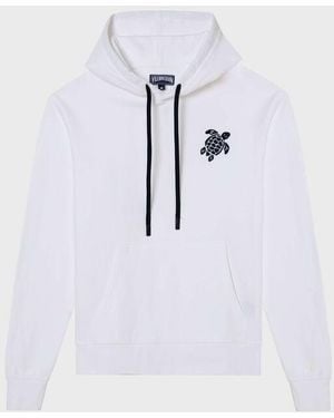 Vilebrequin Cotton Hoodie Big Turtle Embroidery - Blue