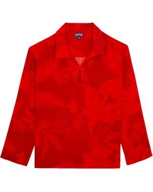 Vilebrequin Viscose Shirt Flower Power - Red