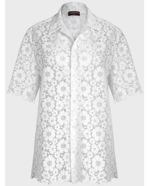 Vilebrequin Chemise À Manches Courtes En Guipure Florale Femme - Blanc