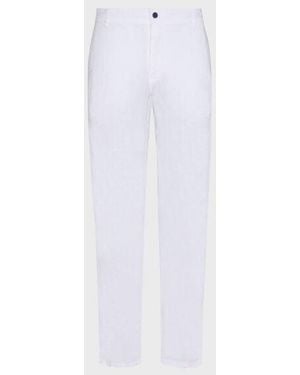 Vilebrequin Pantalon Coupe Droite En Lin Homme Uni - Blanc