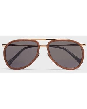 Vilebrequin Mahoganywood Aviator Sunglasses - Pink