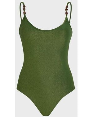 Vilebrequin Low-Back One-Piece Swimsuit Iridescent Jersey - Green