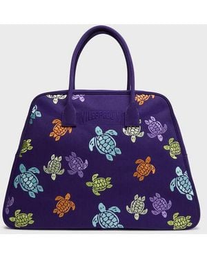Vilebrequin Bowling Canvas Bag Turtles Dance - Blu