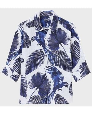 Vilebrequin Linen Shirt Papagaio - Blue