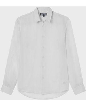 Vilebrequin Cotton Voile Lightweight Shirt Solid - White