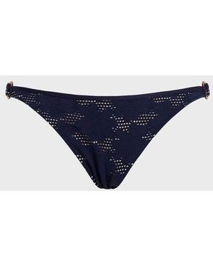 Vilebrequin Mini Brief Bikini Bottom Jacquard Fleur Broderie Anglaise - Blue