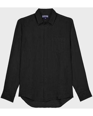 Vilebrequin Linen Shirt Solid - Blue