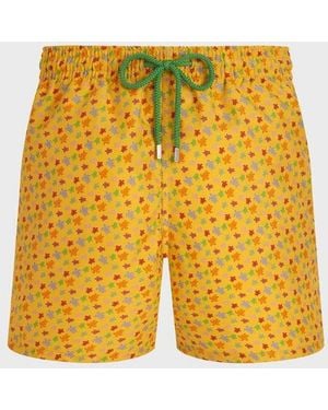 Vilebrequin Swim Shorts Micro Ronde Des Tortues - Yellow