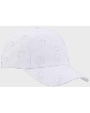 Vilebrequin Embroidered Cap Turtles All Over - White