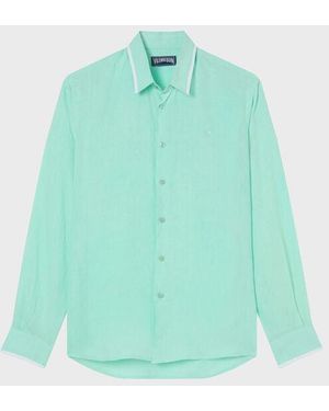 Vilebrequin Linen Shirt Solid - Blue