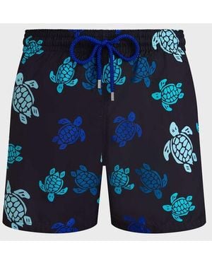 Vilebrequin Ultra-light And Packable Swim Trunks Tortues Multicolores - Swimwear - Mahina - Black - Size S - Blue