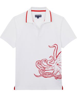 Vilebrequin Organic Cotton Polo Printed Poulpe - White