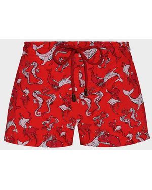 Vilebrequin Swim Shorts Whales Love - Shorty - Fabya - Red - Size Xs
