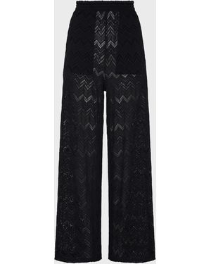 Vilebrequin Wide-Leg Pants Mesh - Black