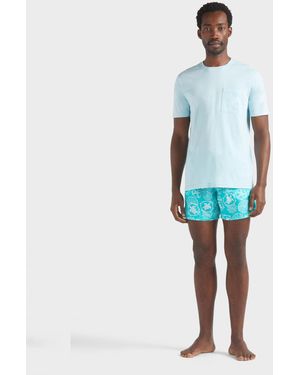 Vilebrequin Solid Organic Cotton T-shirt Natural Colours - Blue