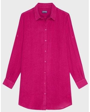 Vilebrequin Linen Shirt Dress Solid - Pink