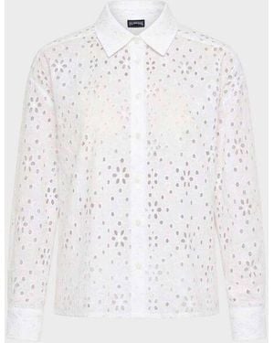 Vilebrequin Floral Broderie Anglaise Cotton Shirt - Shirt - Frankie - White - Size Xs